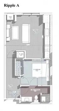 Floor plan for studio, 1 bath, 468 sqft